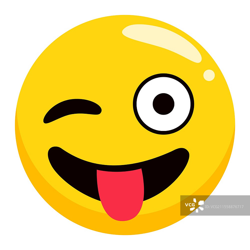 照片区配件，眨眼微笑的表情符号，吐舌头的表情，带有积极情感的圆形角色。快乐的黄色图标，适合拍照的愉快物体。搞笑表情符号，微笑头像矢量。积极情感，表情符号，配件矢量。图片素材