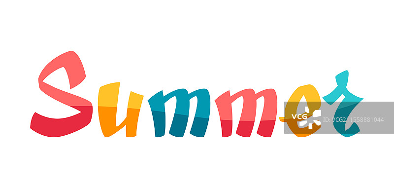 夏季字母艺术。用于印刷和设计的装饰性字母艺术。图片素材