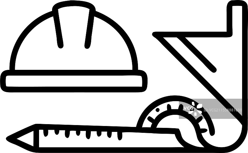 黄色安全帽和蓝图图片素材