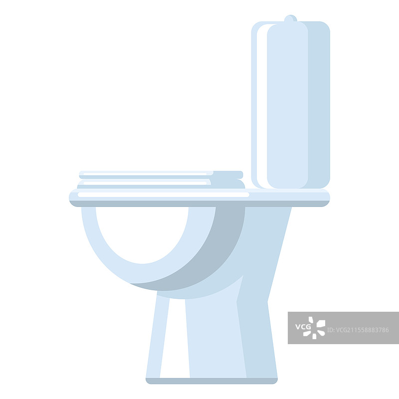 浴室中的马桶插图。用于行业和商店的广告图标或图像。图片素材