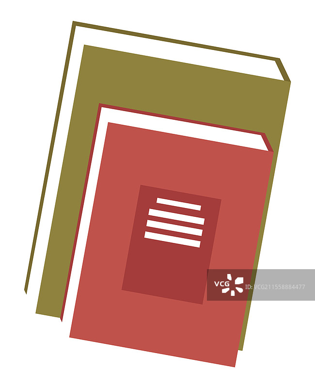 一组彩色书籍图标，采用扁平设计卡通风格。各种书籍的垂直堆叠。教育信息图模板设计，背景为白色的书籍堆。学习或书店元素。图片素材