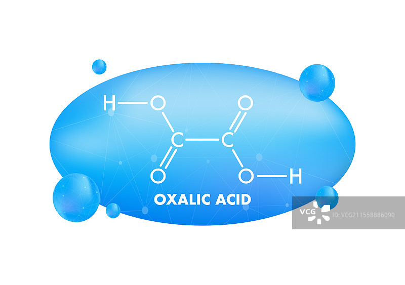 草酸分子结构，带有蓝色球体图片素材