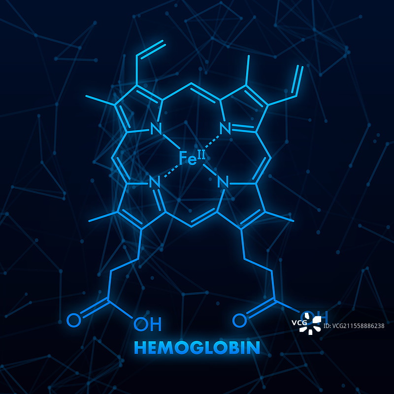血红蛋白分子的结构化学式图片素材