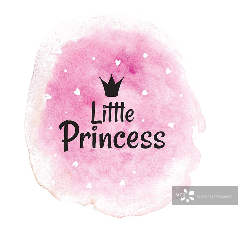 小公主抽象背景与玫瑰水彩溅墨。矢量插图EPS10。图片素材