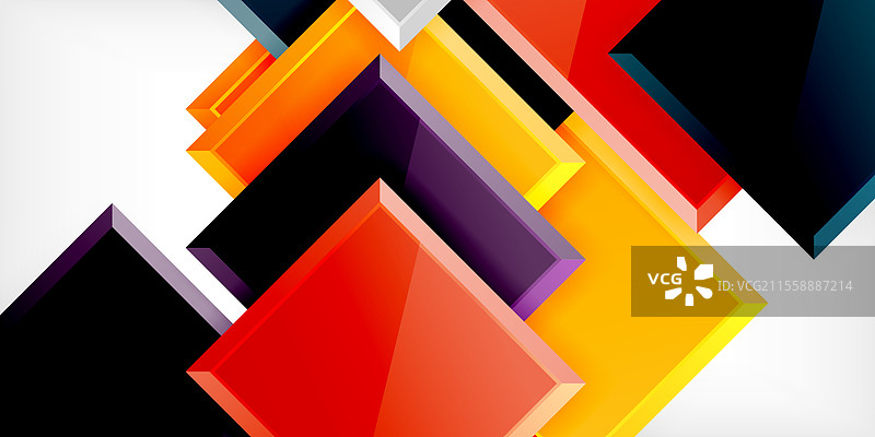 玻璃玩具风格的方形抽象设计图片素材