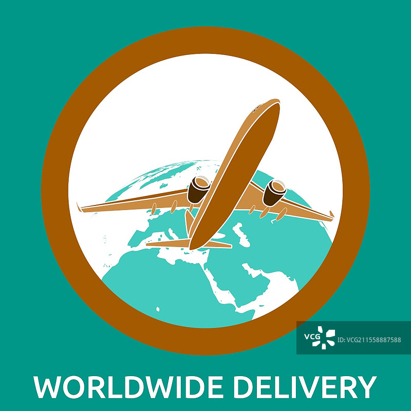 全球任何地方的空运服务。手绘矢量插图背景。EPS10图片素材