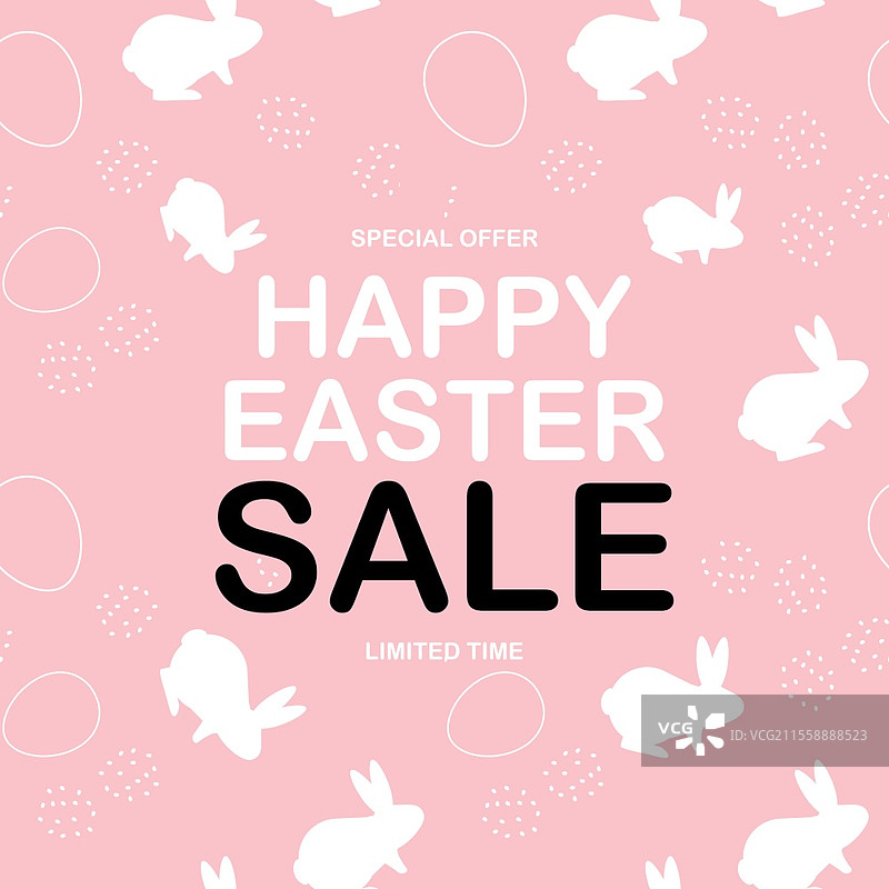 复活节快乐促销海报模板。用于广告、复活节传单、贺卡的模板。矢量插图 EPS10。复活节快乐促销海报模板。用于广告、复活节传单、贺卡的模板。矢量插图。图片素材