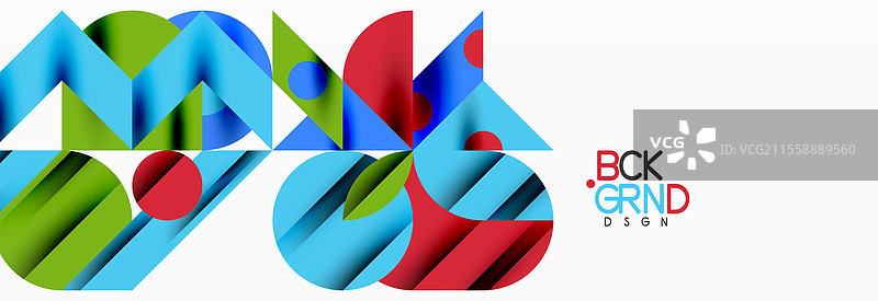 时尚的彩色圆圈、线条、箭头和三角形图片素材