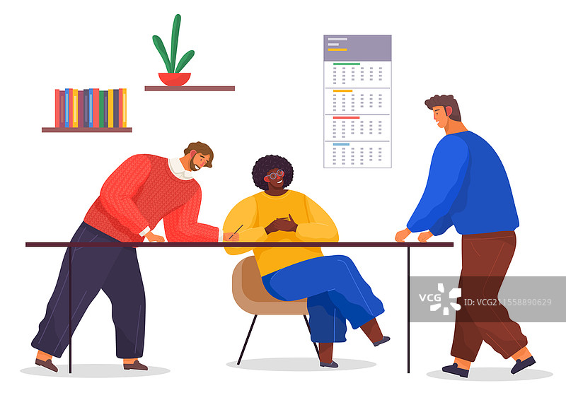 头脑风暴，同事们讨论工作项目、计划、创业、商务会议，一组工作人员、设计师，团队合作，合作伙伴在会议上，雇主在办公室。图片素材