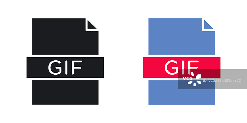 黑色和彩色风格的GIF图标集图片素材