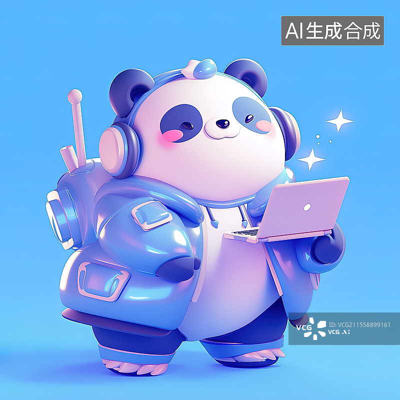 【AI数字艺术】卡通熊猫图片素材