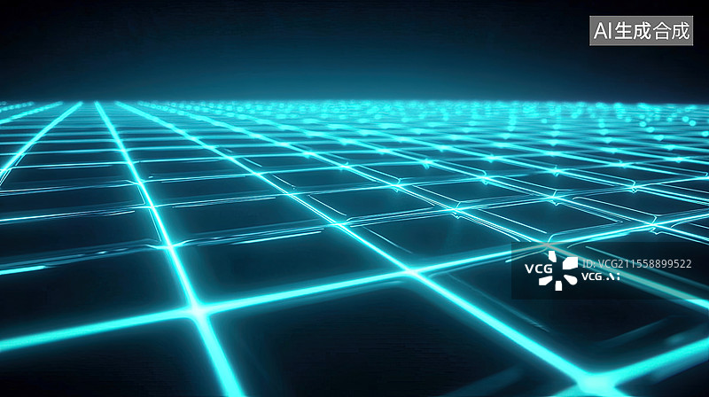 【AI数字艺术】霓虹灯三维线框背景图片素材