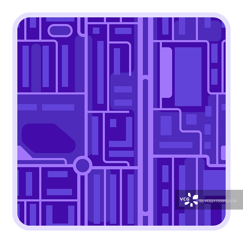 城市地图抽象背景设计。街道、道路和建筑的插图。适用于地理和制图、旅行和旅游的图像。图片素材