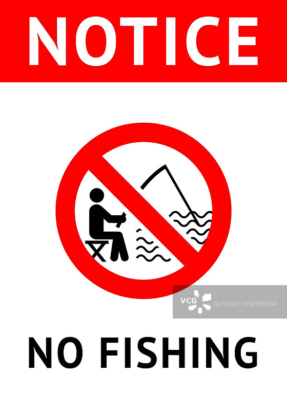 禁止钓鱼，印刷用矢量插图图片素材