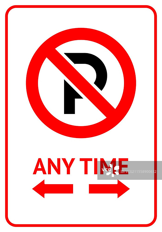 禁止停车标志，现代标签，适合打印，矢量插图10eps。禁止停车标志，现代标签适合打印。图片素材