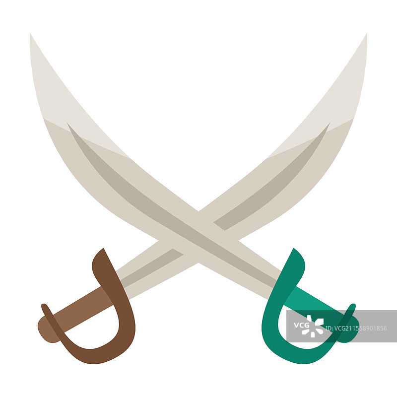 海盗剑的插图。适合旅行或出行的图像。风格化图标。海盗剑的插图。适合旅行或出行的图像。图片素材