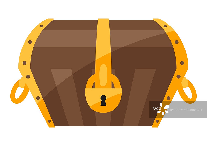 宝箱插图。适用于游戏或冒险的图像。风格化图标。宝箱插图。适用于游戏或冒险的图像。图片素材