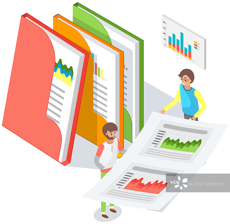 用图表可视化增长。男性将纸张折叠成文件夹，里面有统计数据。人们在进行统计数据分析，调整指标。员工们在处理文书工作。男性员工在处理文书工作。男性将纸张折叠成文件夹，里面有统计数据。图片素材