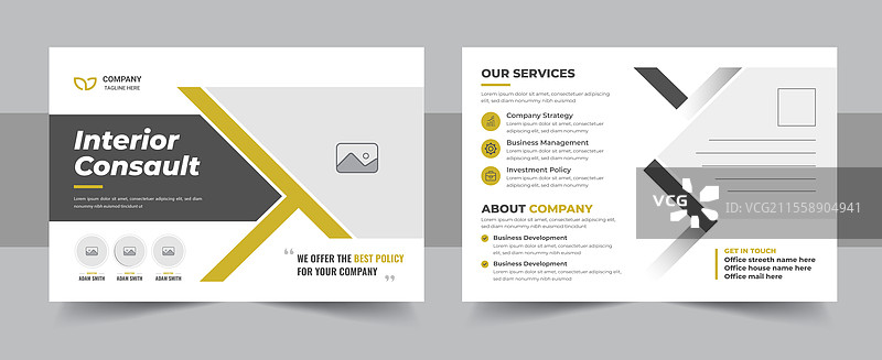 室内明信片设计模板图片素材