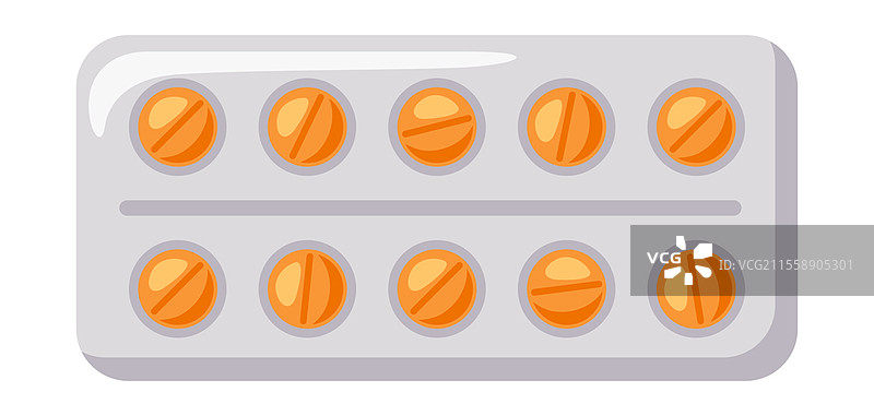 药片泡罩的插图。医疗和健康用品。适用于药店和医院的图像。图片素材