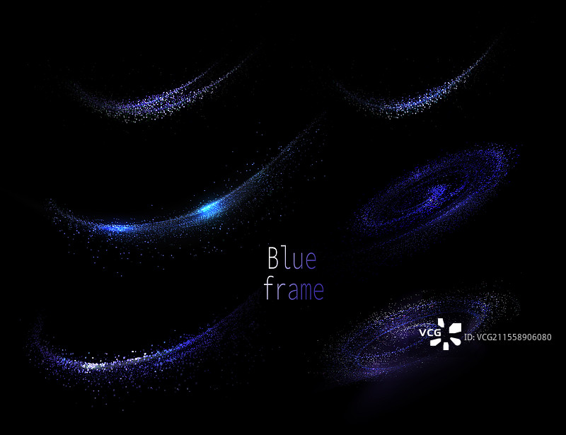 一个独立的设计元素是一组蓝色的卷曲。图片素材