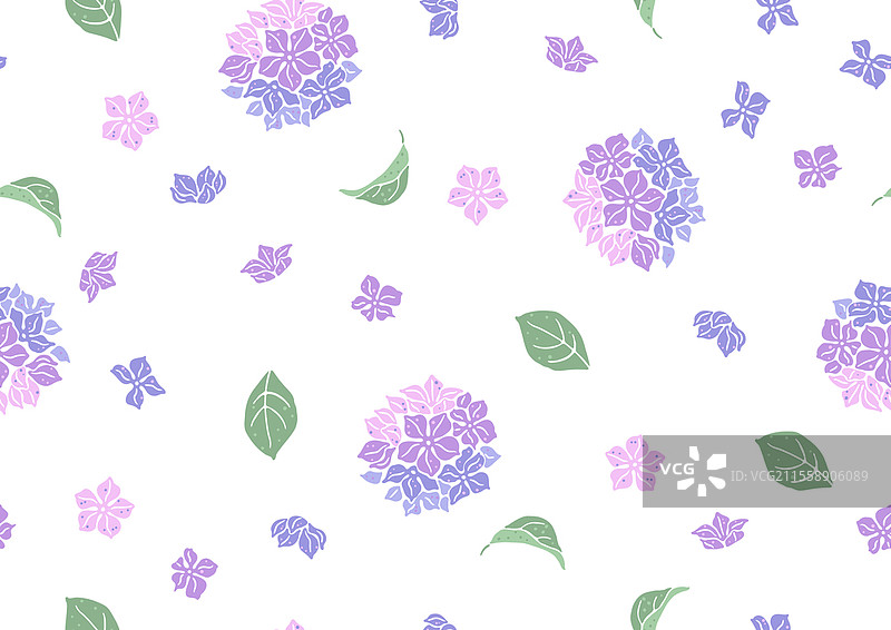 无缝的绣球花图案。美丽的装饰植物。自然背景。无缝的绣球花图案。美丽的装饰植物。图片素材