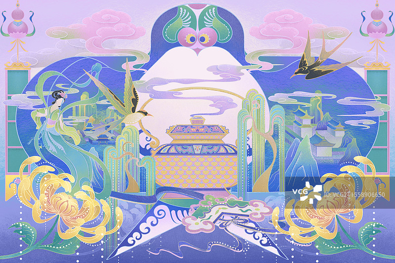 清明节气国风插画图片素材