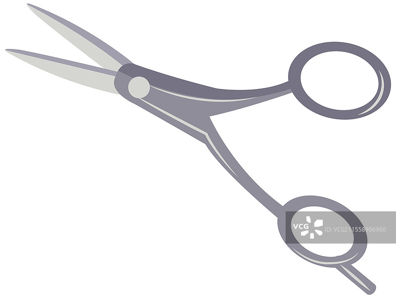 带有锋利刀片和额外握柄的理发剪。理发工具，理发店标志，剪发设备。用于剪发的理发工具，孤立在白色背景上。用于剪发的理发工具，理发店标志。带有锋利刀片的理发剪。图片素材