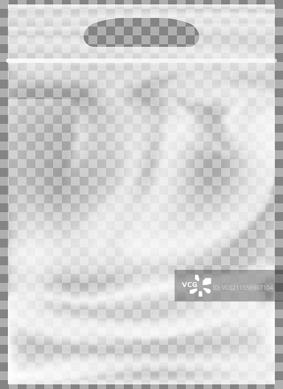 透明塑料袋带手柄的矢量插图。光泽聚乙烯模型。透明背景下的塑料包装。用于存储和携带物品的聚乙烯包装。带手柄的透明塑料袋。用于存储和携带物品的聚乙烯包装。图片素材