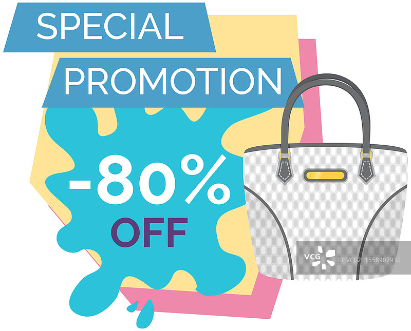 女性包包的促销海报。折扣、特价优惠促销、购物广告。手绘风格的矢量设计插图，立即购买概念，黑色星期五市场广告模板。女性包包的促销海报，立即购买。折扣、特价优惠促销、购物广告。图片素材