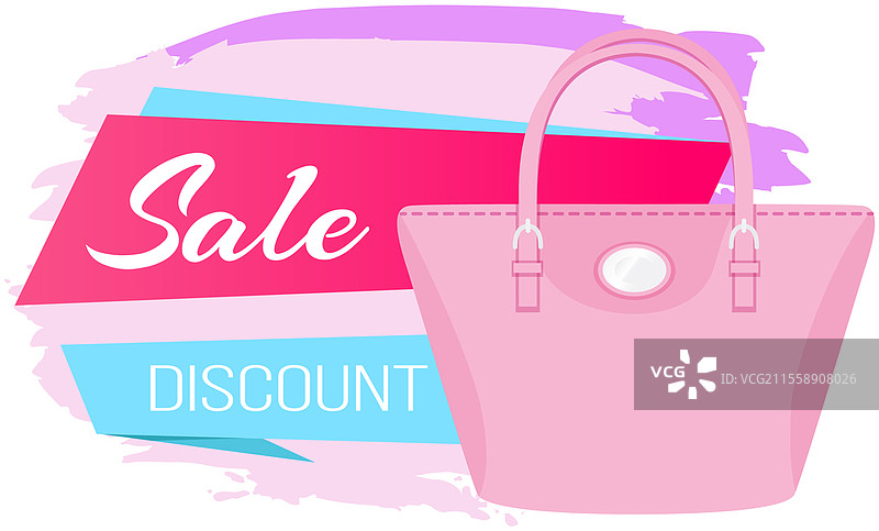 女性手袋促销海报。折扣、特价优惠宣传，购物广告。手绘风格矢量设计插图，立即购买概念，黑色星期五营销广告模板。女性手袋促销海报，立即购买。折扣、特价优惠宣传，购物广告。图片素材