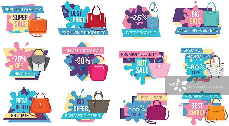 女性手袋促销海报。折扣、特价优惠促销，购物广告。手绘风格矢量设计插图，立即购买概念，黑色星期五营销广告模板。女性手袋促销海报，立即购买。折扣、特价优惠促销，购物广告。图片素材