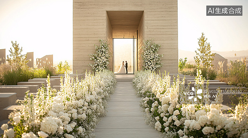 【AI数字艺术】现代极简婚礼装饰图片素材