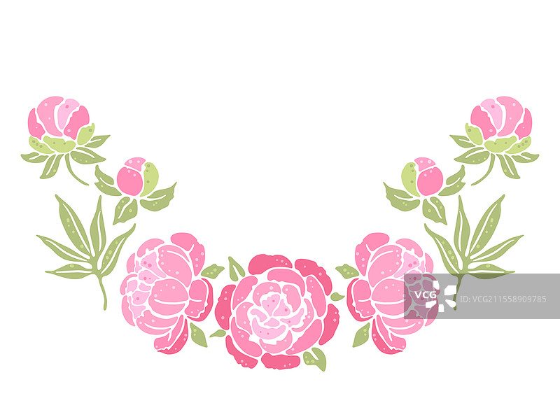 牡丹花背景。美丽的装饰植物。自然插图。图片素材