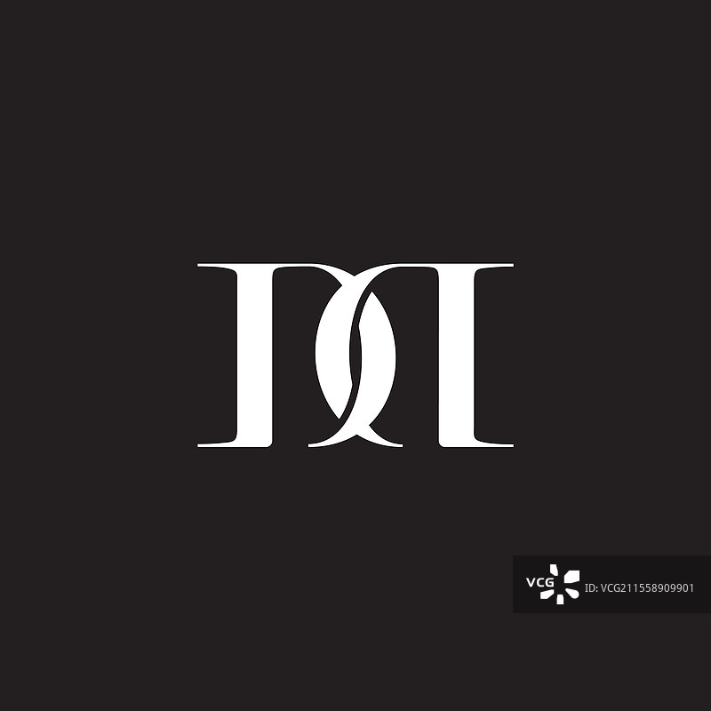 字母d和m的咖啡豆形状简单标志图片素材