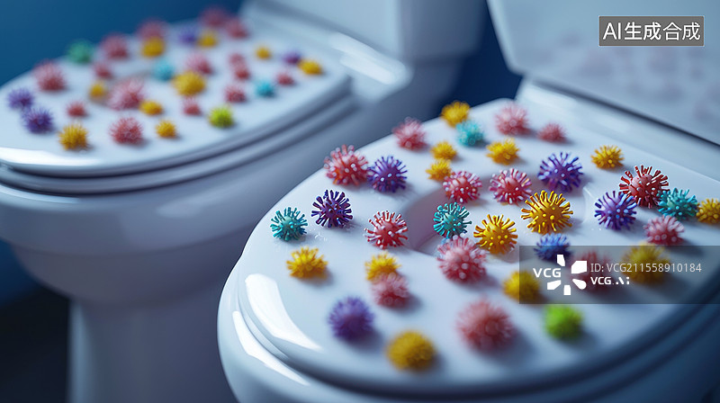 【AI数字艺术】马桶刷细菌病毒图片素材