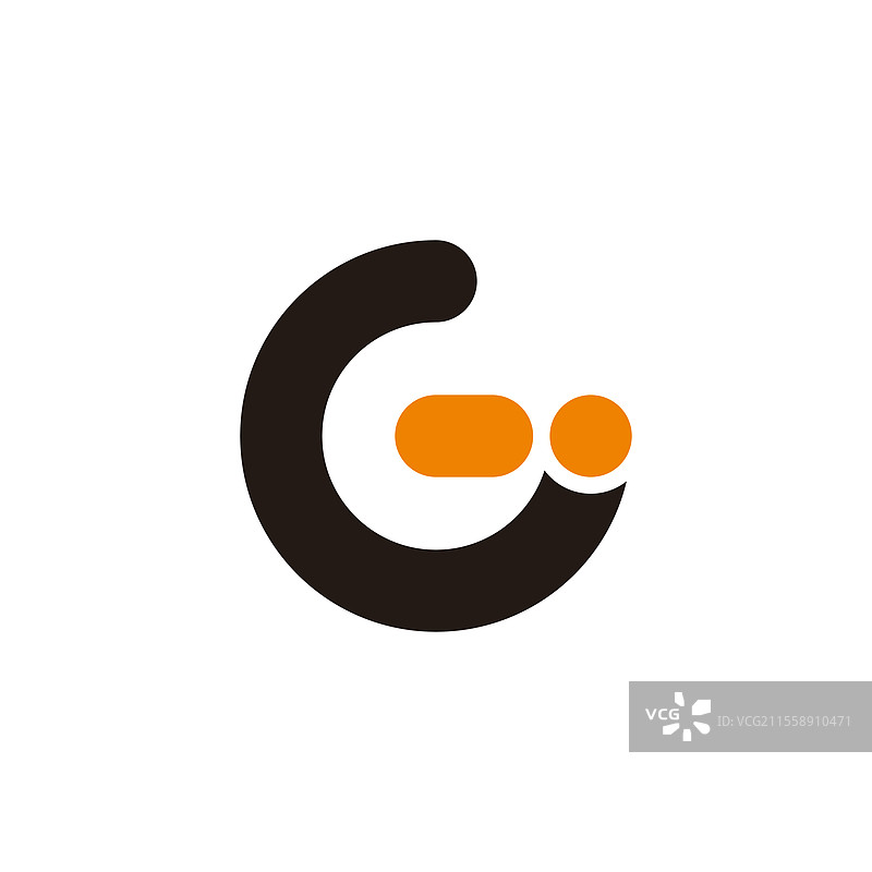 简单可爱的睡眠时间字母GI标志图片素材