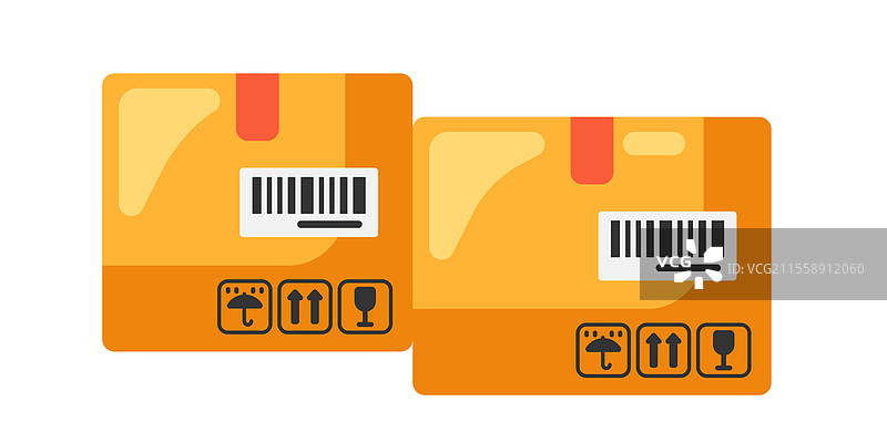 纸箱货物插图。商店按订单配送商品。运输服务。图片素材