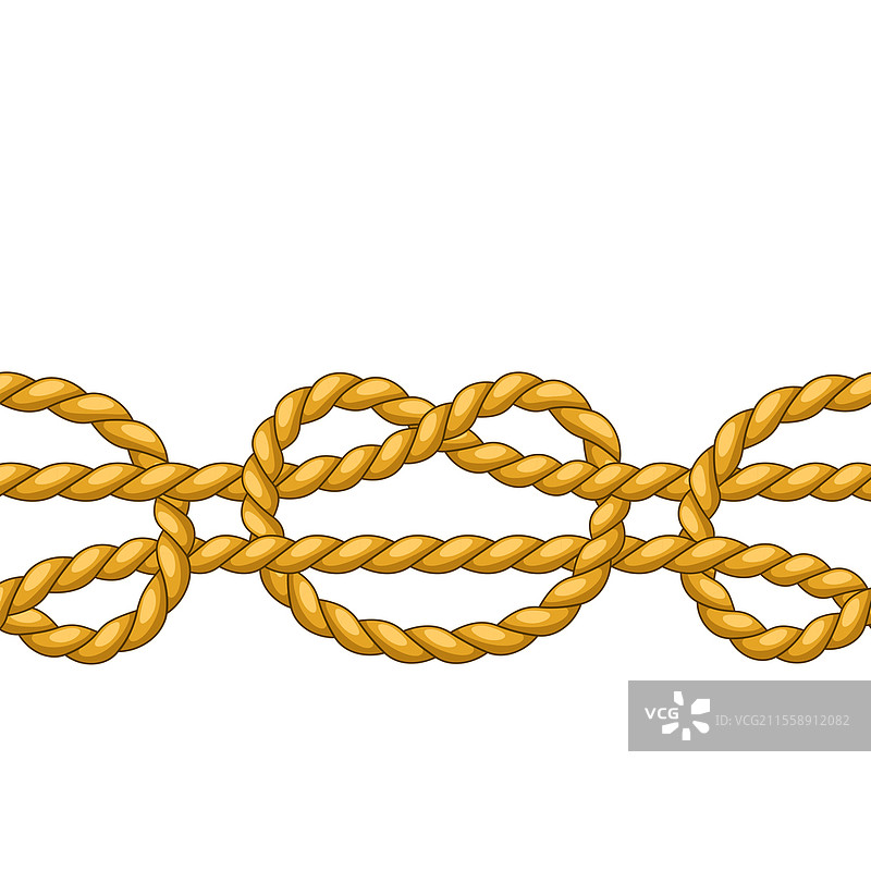 麻绳结的无缝图案。海洋、渔业和装饰性结。图片素材