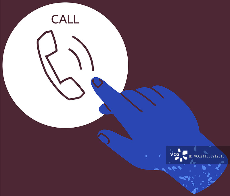 智能手机界面设计元素。手按下来电按钮。接收来电的手机信息。用于手机通信的应用图标矢量插图。接收来电的手机信息。手按下智能手机上的按钮。图片素材