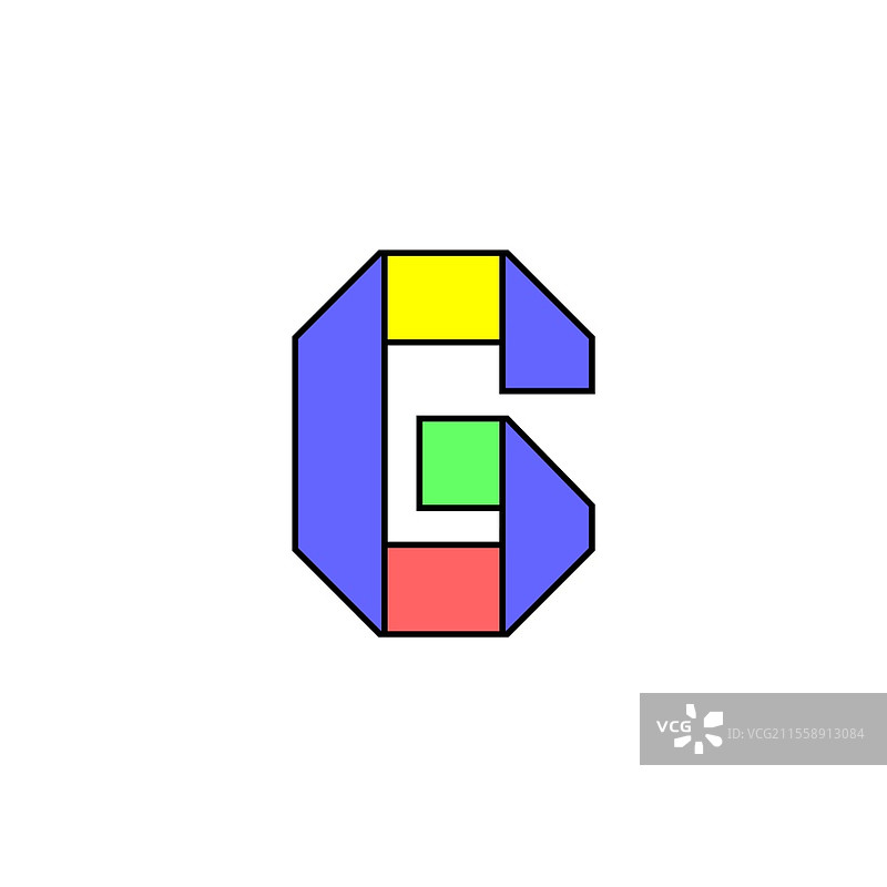 用彩色纸折叠的字母字体，字母g，采用多彩丝带制作，矢量插图10EPS。用彩色纸折叠的字母字体，字母采用多彩丝带制作，矢量插图10EPS。图片素材