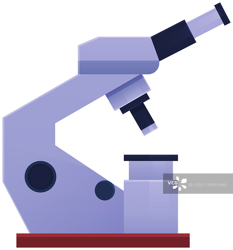 卡通显微镜，适用于医疗设计。教育科技，化学分析。疫苗发现。研究用医疗设备。制药仪器，微生物学放大工具。卡通显微镜，适用于医疗设计。教育科技。研究用医疗设备。图片素材