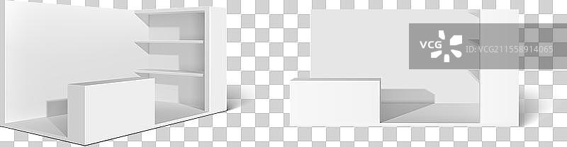 3D贸易展览模拟白色展示展位图片素材