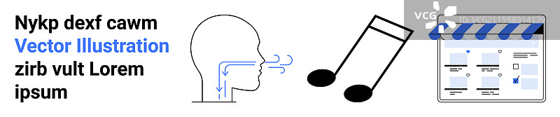 音乐音符、声音和网上商店界面图片素材
