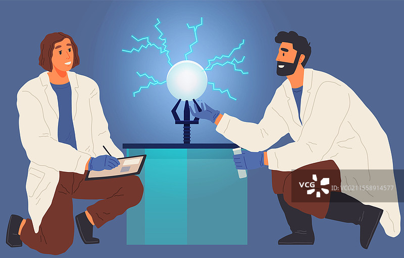 科学研究，科学家团队在实验室中使用化学或物理设备进行实验和测试。实验室助理进行科学实验。科学家们穿着白色实验服。在实验室中，科学家团队进行实验和测试。图片素材