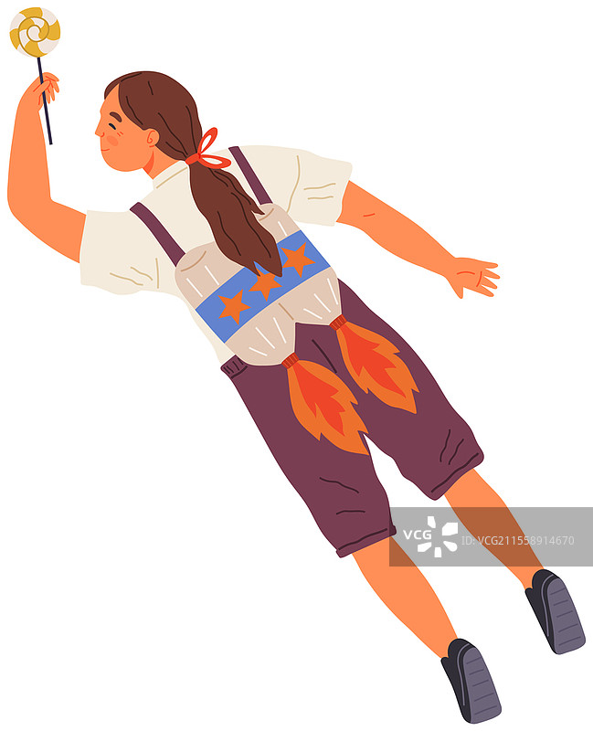 宇航员女性穿着喷气背包。女士在化妆舞会上打扮成宇航员。假日宇宙风格的服装。女孩穿着自制喷气背包飞向天空。身穿太空探险者服装的人。女孩穿着自制喷气背包飞向天空。女士穿着宇航员、太空探险者的服装。图片素材