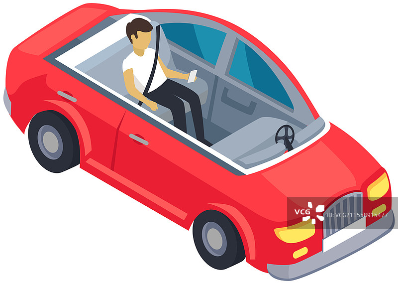 自动驾驶汽车高速公路交通俯视图。配备驾驶辅助系统和自动驾驶的舒适汽车。具有安全驾驶技术的智能汽车。男子坐在无人驾驶的交通工具内。男子坐在无人驾驶的交通工具内。配备驾驶辅助系统的舒适汽车。图片素材