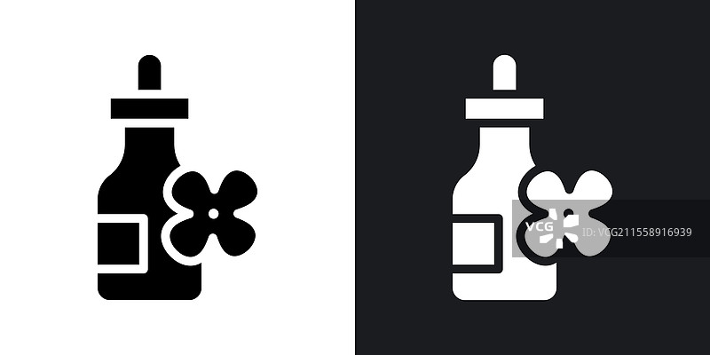 巴赫花精灵图标集，黑色与彩色风格图片素材