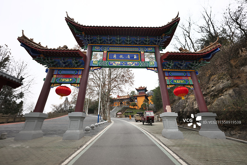 黄冈罗田塔山公园清元禅寺樱花盛开图片素材
