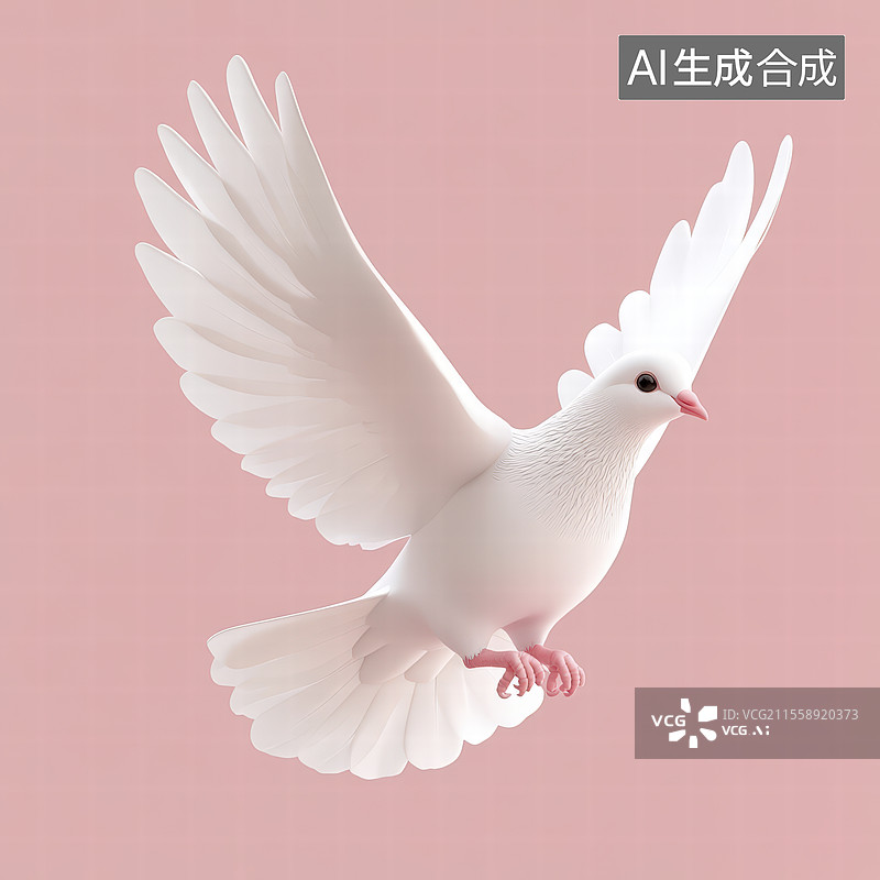 【AI数字艺术】粉红色背景上的鸽子的特写镜头图片素材